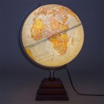 Pacific II Illuminated Desktop Globe - Tall Decorative Illuminated Globe, Up to Date World Globe, 12 Inches Diameter, Blue - Illuminated