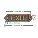 Exit Brass Door Sign - Antique Brass