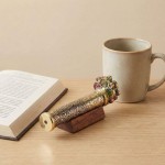 Handcrafted Etched Floral Pattern Lacquered Brass Kaleidoscope Includes Two Separate Turning Wheels-A Unique Gift to My Son, Grandson, Daughter. (6.5\