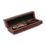 Bosun Whistle Antique Brass with Hardwood Anchor Inlaid Box