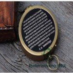 Antique Nautical Vintage Directional Magnetic Compass with Famous Scripture Quote Engraved Baptism Gifts with Leather Case or Wooden Case for Loved Ones, Son, Father, Love, Partner, Spouse, Fiancé.