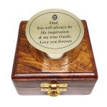 Engraved Sundial Compass with Wooden Box from Son Daughter to Dad Birthday Gifts Graduation Day Gift Gift for Dad