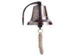 Solid Brass Wall Mounted Ship Bell, Bronze Finish Marine Hanging Bell for Dinner, Indoor &amp;amp; Outdoor Use, School, Bar, Reception, Restaurant, Nautical Decor by Roorkee Instruments India