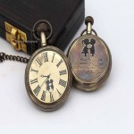 Cousins Kissing Boy and Girl Retro Style Pocket Watch with Wood Case Pocket Watch Personalized Men Gift, Custom Pocket Watch, Watches, Watch Necklaces, boyfriend gift watch