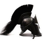 Great King Leonidas Spartan Helmet with Wooden Stand 300 Movie Fully Functional Medieval Wearable Black Helmet with Inner Leather Liner