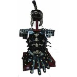 Armor Roman Muscle Armor Jacket with Shoulder Medieval Helmet Black