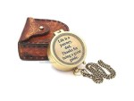 Life is a Journey Dad Compass – Engraved Brass Pocket Compass with Chain & Leather Case – Thoughtful Gift for Father, Dad, or Mentor – Vintage Keepsake of Love, Gratitude & Guidance