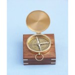 Solid Brass Gentlemen Compass with Rosewood Box, 3 Inches Brass Compass