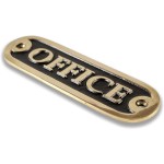 Office Door Sign Brass Casted Gold/Black Handmade Plaque Plate Decor Style Accessories Wall Mounted (12.5cm X 3.25cm)