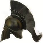 Medieval Greek Corinthian Helmet with Black Plume Armor Roman Armor Spartan