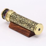 Handcrafted Giant Etched Brass Kaleidoscope – Antique Lacquered Optical Toy with Oil Object Chamber – Unique Home Décor Collectible &amp;amp; Artistic Gift for Adults and Collectors