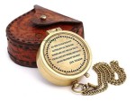 J.R.R. Tolkien “Not All Those Who Wander Are Lost” Brass Compass with Leather Case, Vintage Nautical Sundial Compass, Inspirational Quote Gifts for Men, Graduation, Adventure, Travel Keepsake