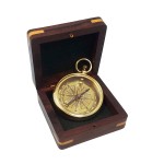 Brass Pocket Compass in Engraved Box - Adventure Awaits - Great for Camping, Hiking, Scouting, and Orienteering