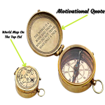 Antique Nautical Vintage Directional Magnetic Compass with Famous Scripture Quote Engraved Baptism Gifts with Leather Case or Wooden Case for Loved Ones, Son, Father, Love, Partner, Spouse, Fiancé.