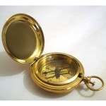 Brass Push Button Pocket Compass (Polish Brass_2 Inch)