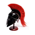 Medieval Greek Corinthian Helmet with Red Plume Armor Roman Armor Spartan Larp