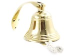 Handcrafted Solid Brass Nautical Bell – Heavy Wall Mount Ship’s Bell with Rope Handle, Polished Maritime Décor