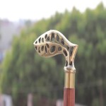 Vintage Collectible Brass Designer T Shape Handle Beautiful Walking Stick Cane