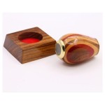 Handmade Brass & Wood Lacquered Kaleidoscope with Wooden Base – Vintage Optical Collectible for Adults, Special Occasions & Easter Gift – Unique Brass Kaleidoscope Home Décor