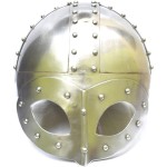 Medieval Viking Mask Deluxe Helmet with Liner and Chin Strap for Man-Reproduction