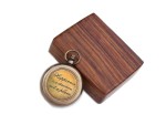Happiness is a Direction Not a Place Brass Compass with Wooden Box – Inspirational Engraved Quote Compass Gift for Graduation, Birthday, Travel, Men, Women – Vintage Navigation Compass Decor