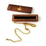 Boatswains Whistle or Bosun Pipe with wooden case: Nautical Collection