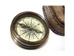 Robert Frost Poem Brass Pocket Compass with Leather Case | Handmade Antique Nautical Compass for Hiking, Camping, and Adventure | Rustic Vintage Home Décor Gift for Men, Son, or Explorer