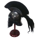 Greek Corinthian Helmet Ancient Medieval Armor Knight Spartan Replica Helmet with Black Plume