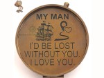 Engraved Brass Compass for My Man – “I’d Be Lost Without You, I Love You” Quote – Vintage Nautical Compass with Leather Case – Romantic Gift for Boyfriend, Husband, Fiancé, Valentine’s Day, Anniversary