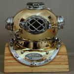 Pirates Model U.S Navy Mark V Boston Diving Divers Helmet Brass and Aluminium w Base Gift