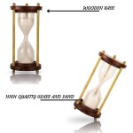 1-2 Minute Hourglass Sand Timer Clock with Sparkling White Sand 4&quot; Wooden &amp; Brass Vintage Antique Style Nautical Collectors Gift Decorative Souvenir Unique Creative Gifts for Home Office Study Desk