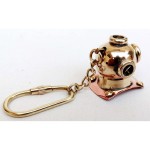 Nautical Brass Diving Helmet Key Chain Vintage Maritime Divers Helmet Key Ring