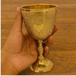 Vintage Handcrafted Brass gold Chalice Goblet – Ornate Engraved Metal Wine Cup – Antique Decorative Drinkware – Royal Collectible Gift for Men & Home Décor