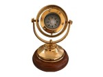 Brass Plated Gimbaled Compass with Stand – Vintage Maritime Navigation Instrument, Desk Display Decor, Nautical Gift for Office, Home & Study, Collectible Compass with Adjustable Stand