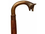 Vintage Brass Wolf Head Walking Cane – Handcrafted Wooden Stick with Brass Handle – Antique Style Collectible Walking Stick for Men & Women – 38 Inch Foldable Cane Gift