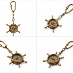 Vintage Antique Brass Compass Keychain | Directional Compass Key Ring | Compass for Kids Survival | Retro Metal Compass Keyring for Men & Women | Gift for Travelers & Adventurers
