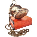 Grow Old with Me Engraved Brass Compass ON Chain with Leather CASE, Directional Magnetic Compass