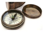 Robert Frost Poem Brass Pocket Compass with Leather Case | Handmade Antique Nautical Compass for Hiking, Camping, and Adventure | Rustic Vintage Home Décor Gift for Men, Son, or Explorer