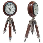 Handmade Ship London Clock with Wooden Tripod Stand