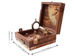 Antique Marine Master Instrument Box – Brass Telescope, Compass, Spirit Level, Alidade & Scale in Wooden Case – Nautical Navigation Chart Collectible | Vintage Maritime Gift for Collectors & Decor