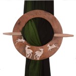  Wooden Curtain Holder Tie Back Drape Clips Flying Deer Set of 2