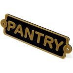 Pantry Vintage Antique Shabby Chic Style Sign/Notice Distressed Brass