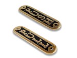 Push Pull Combo Door Sign Set of 2 – Solid Brass Casted Gold & Black Finish – Vintage Style Wall Plaque Plates – Handmade Decorative Door Accessories for Home, Office, Café, Hotel – With Screws