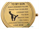 Engraved Brass Compass for Son from Mom – “Always Remember You Are Braver Than You Believe” Quote – Handmade Nautical Compass Gift with Case for Graduation, Birthday, Christmas