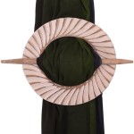 Wooden Curtain Holder Tie Back Drape Clips Mystic Spiral Set of 2