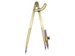 8-Inch Brass Pencil Marking Compass with Leather Cover – Heavy-Duty Scriber and Divider for Woodworking, Metalwork, Drafting & Map Plotting – Precision Wing Compass for Drawing Circles & Layout Marking