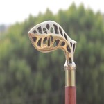 Vintage Collectible Brass Designer T Shape Handle Beautiful Walking Stick Cane