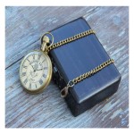 Antique vintage maritime brass pocket watch with wooden box