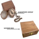 Antique Nautical Vintage Directional Magnetic Compass with Famous Scripture Quote Engraved Baptism Gifts with Wooden Case for Loved Ones, Son, Father, Love, Partner, Spouse, Fiancé.