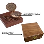 Antique Nautical Vintage Directional Magnetic Compass with Famous Scripture Quote Engraved Baptism Gifts with Leather Case or Wooden Case for Loved Ones, Son, Father, Love, Partner, Spouse, Fiancé.